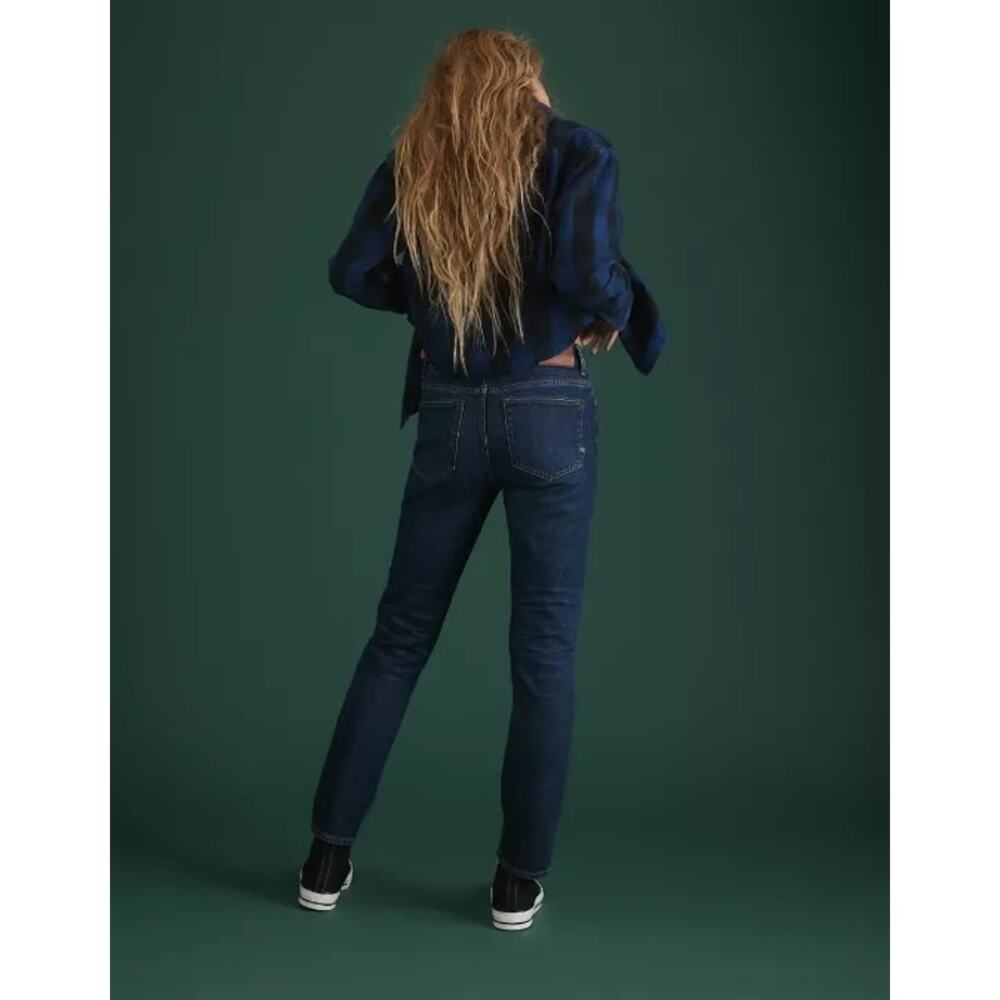 American Eagle AE77 Premium Straight Crop Jeans Sz 4 Button Fly Organic Cotton - Picture 6 of 16